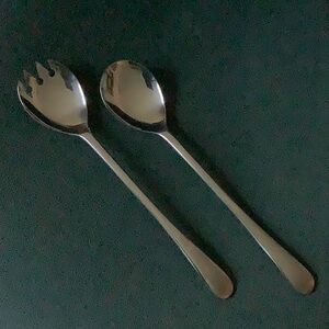 F B Rogers Italy Silverplate Salad Servers, 9.5 inches.